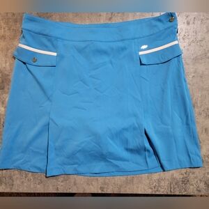 Women's Green Lamb Skort Pockets White Trim CLASSIC Style Golf Tennis 14